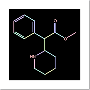 Ritalin Kawaii Pastel Rainbow Molecule Posters and Art